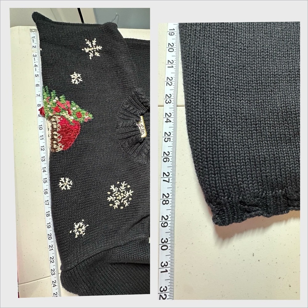 Vtg 90s Heirloom Collectibles Roll Neck Santa‎ Sweater Sz M Ugly Christmas Party - Picture 7 of 12